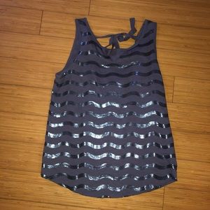 Anthropologie purple sequin tank sz Small